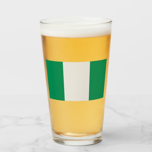 Nigeria met Nigeriaanse vlag (West-Afrika) Glas (Voorkant gevuld)