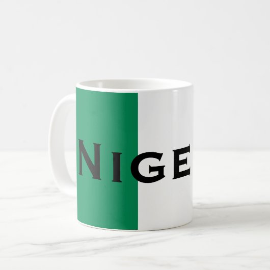 Nigeria met Nigeriaanse vlag (West-Afrika) Koffiemok (Voorkant links)
