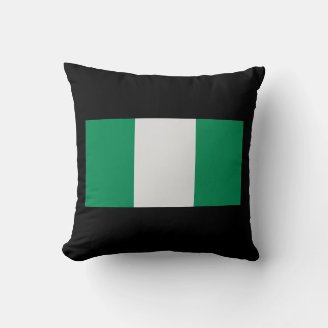 Nigeria met Nigeriaanse vlag (West-Afrika) Kussen (Voorkant)