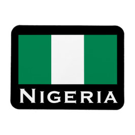 Nigeria met Nigeriaanse vlag (West-Afrika) Magneet