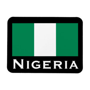 Nigeria met Nigeriaanse vlag (West-Afrika) Magneet