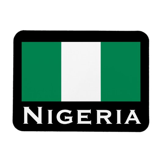 Nigeria met Nigeriaanse vlag (West-Afrika) Magneet (Horizontaal)