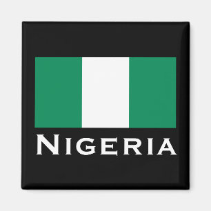 Nigeria met Nigeriaanse vlag (West-Afrika) Magneet