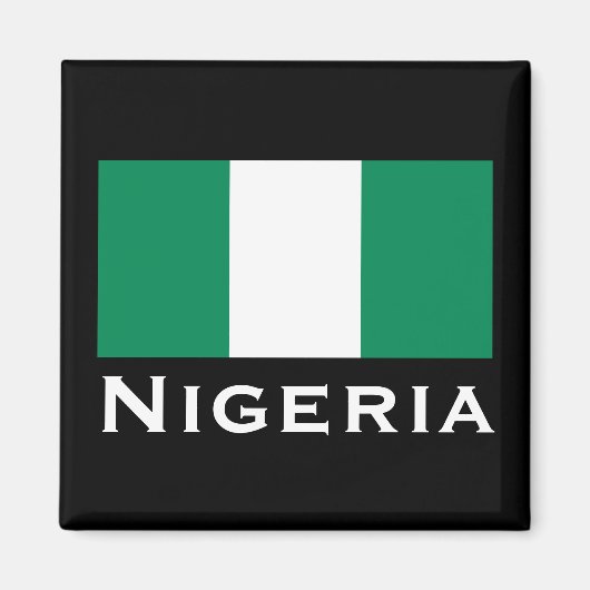 Nigeria met Nigeriaanse vlag (West-Afrika) Magneet (Voorkant)