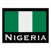 Nigeria met Nigeriaanse vlag (West-Afrika) Perfect Poster (Voorkant)