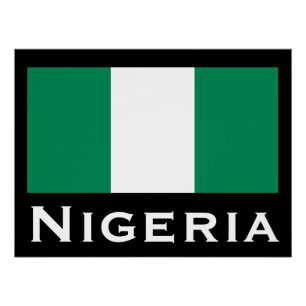 Nigeria met Nigeriaanse vlag (West-Afrika) Perfect Poster