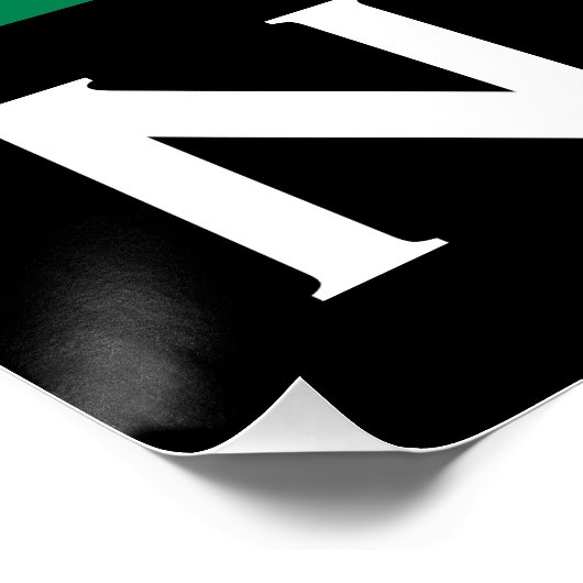 Nigeria met Nigeriaanse vlag (West-Afrika) Perfect Poster (Hoek)