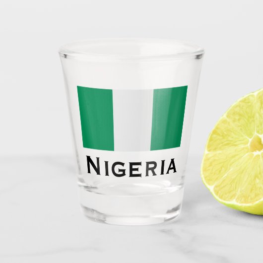Nigeria met Nigeriaanse vlag (West-Afrika) Shot Glas (Voorkant)