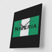 Nigeria met Nigeriaanse vlag (West-Afrika) Vierkante Klok (Hoek)