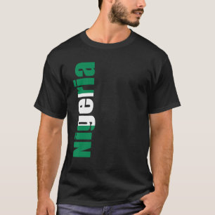 Nigeria met vlagkleuren aan de zijde van t-shirt