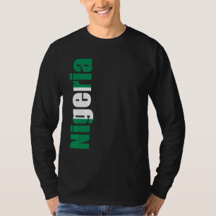 Nigeria met vlagkleuren aan de zijkant van t-shirt
