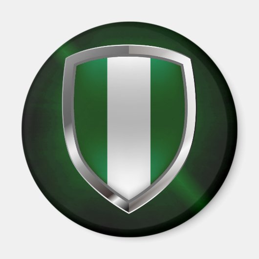 Nigeria Metallic Emblem Magneet (Voorkant)