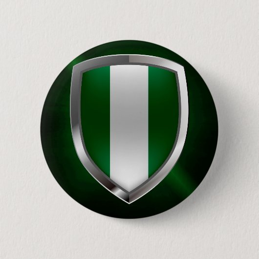 Nigeria Metallic Emblem Ronde Button 5,7 Cm (Voorkant)