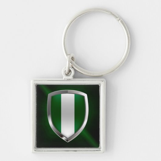 Nigeria Metallic Emblem Sleutelhanger (Voorkant)