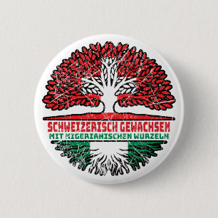 Nigeria Nigeriaans Zwitsers Zwitserland Boom Worte Ronde Button 5,7 Cm