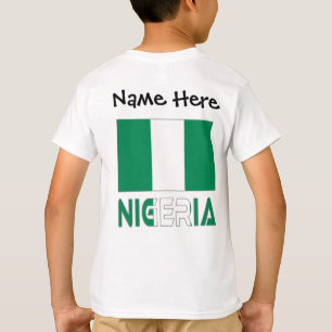 Nigeria Nigeriaanse Vlag Zwart Personalisatie T-shirt
