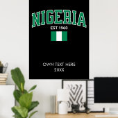 Nigeria Opgericht 1960 — Gepersonaliseerd Erfgoed Poster (Thuiskantoor)