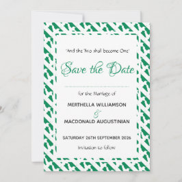 NIGERIA Patriottische Custom Scripture Naija Weddi Save The Date