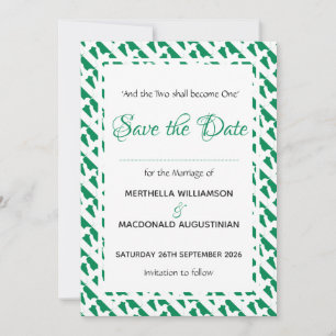 NIGERIA Patriottische Custom Scripture Naija Weddi Save The Date