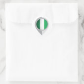 Nigeria pin locatie vlag ronde sticker (Tas)