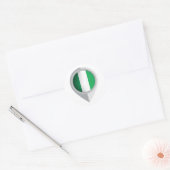 Nigeria pin locatie vlag ronde sticker (Envelop)
