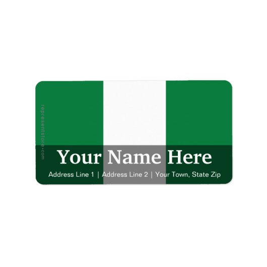 Nigeria Plain Flag Etiket (Voorkant)
