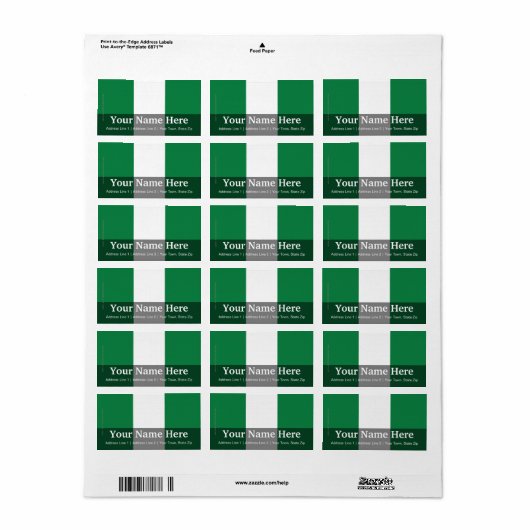 Nigeria Plain Flag Etiket (Full Sheet)