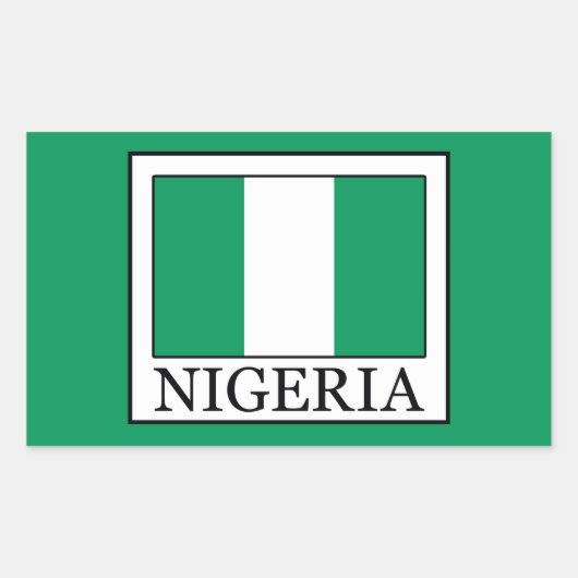 Nigeria Rechthoekige Sticker (Voorkant)