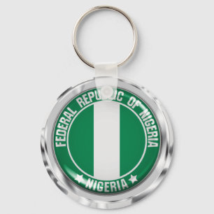 Nigeria Rond Embleem Sleutelhanger