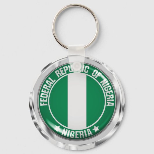 Nigeria Rond Embleem Sleutelhanger (Voorkant)