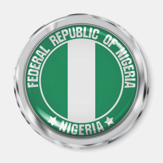 Nigeria Round Emblem Magneet (Voorkant)