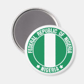 Nigeria Round Emblem Magneet (Voorkant / Achterkant)