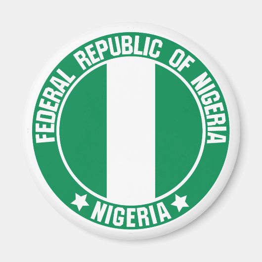 Nigeria Round Emblem Magneet (Voorkant)