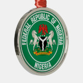 Nigeria Round Emblem Metalen Ornament (Rechts)