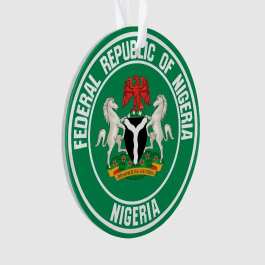 Nigeria Round Emblem Ornament (voorkant)