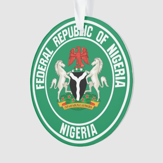Nigeria Round Emblem Ornament (voorkant)