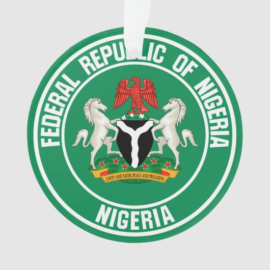 Nigeria Round Emblem Ornament (voorkant)
