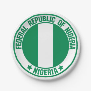 Nigeria Round Emblem Papieren Bordje