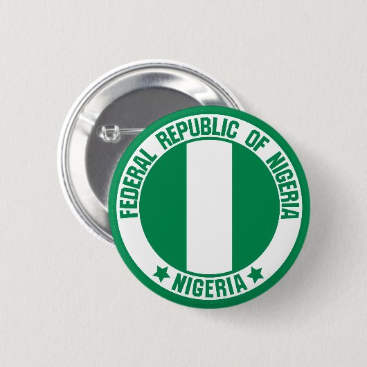Nigeria Round Emblem Ronde Button 5,7 Cm (Voorkant /achterkant)