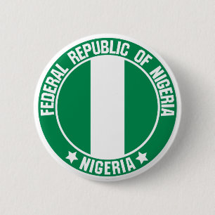 Nigeria Round Emblem Ronde Button 5,7 Cm