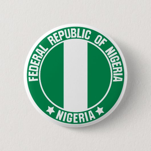 Nigeria Round Emblem Ronde Button 5,7 Cm (Voorkant)