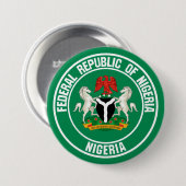 Nigeria Round Emblem Ronde Button 7,6 Cm (Voorkant /achterkant)