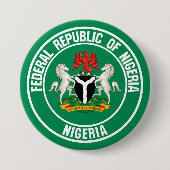 Nigeria Round Emblem Ronde Button 7,6 Cm (Voorkant)