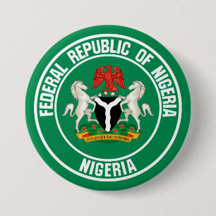 Nigeria Round Emblem Ronde Button 7,6 Cm
