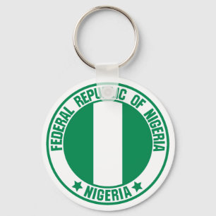 Nigeria Round Emblem Sleutelhanger