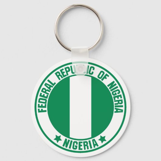 Nigeria Round Emblem Sleutelhanger (Voorkant)