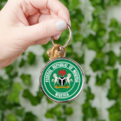 Nigeria Round Emblem Sleutelhanger (Hand)