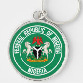 Nigeria Round Emblem Sleutelhanger (Voorkant)