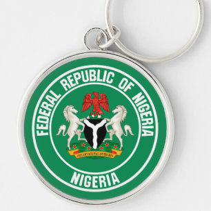 Nigeria Round Emblem Sleutelhanger
