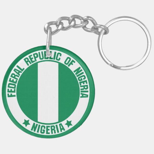 Nigeria Round Emblem Sleutelhanger (Achterkant Rechts)
